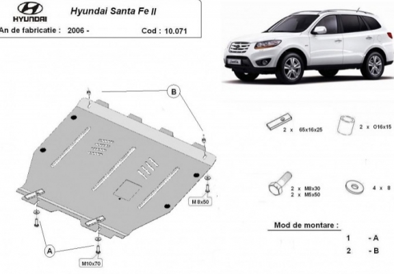 Cache sous moteur et de la boîte de vitesse Hyundai Santa Fe