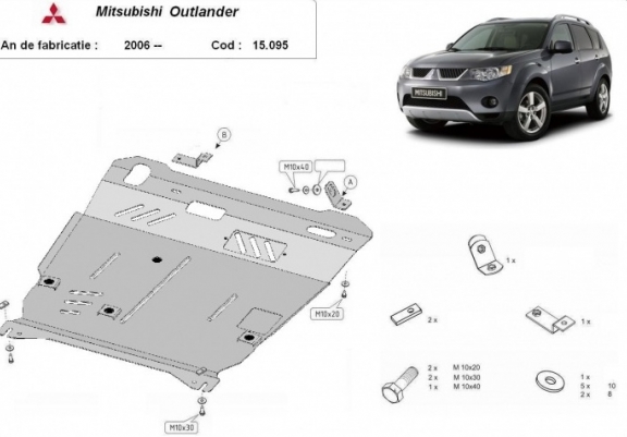 Cache sous moteur et de la boîte de vitesse Mitsubishi Outlander