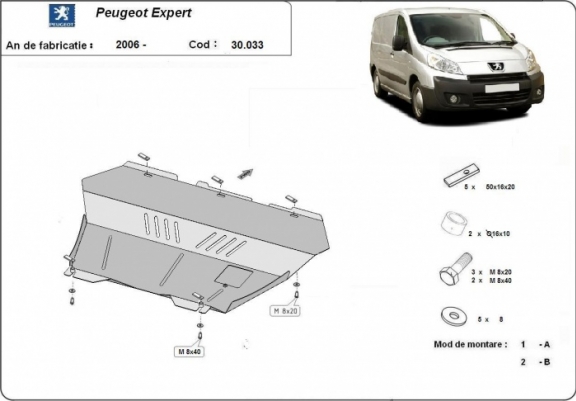 Cache sous moteur et de la boîte de vitesse Peugeot Expert