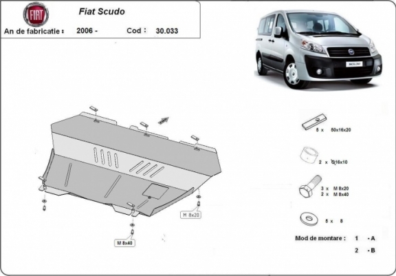 Cache sous moteur et de la boîte de vitesse Fiat Scudo