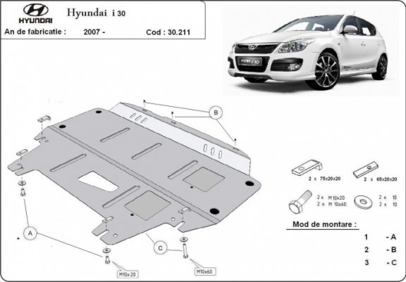 Cache sous moteur et de la boîte de vitesse Hyundai i30