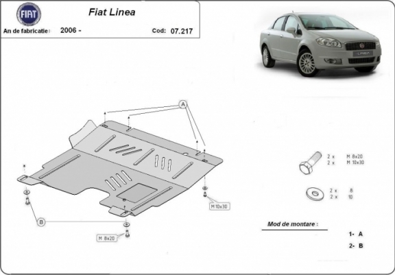 Cache sous moteur et de la boîte de vitesse Fiat Linea