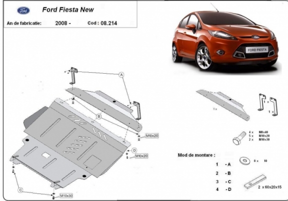 Cache sous moteur et de la boîte de vitesse Ford Fiesta