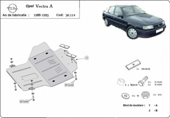 Cache sous moteur et de la boîte de vitesse Opel Vectra A