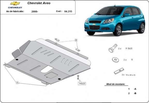 Cache sous moteur et de la boîte de vitesse Chevrolet Aveo