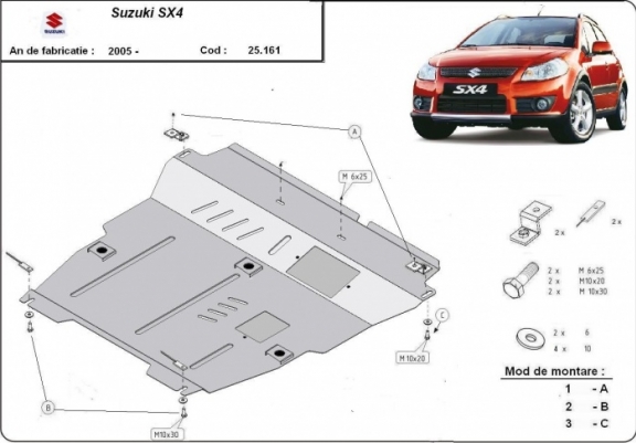 Cache sous moteur et de la boîte de vitesse Suzuki SX 4