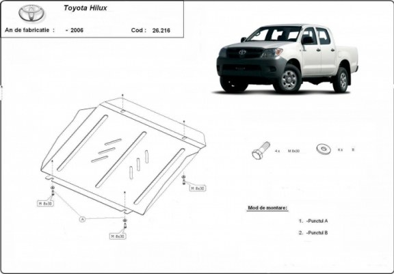 Cache Sous Moteur Toyota Hilux