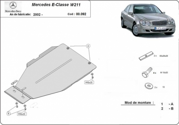 Cache de protection de la boîte de vitesse Mercedes E-Clasee W211 automatique