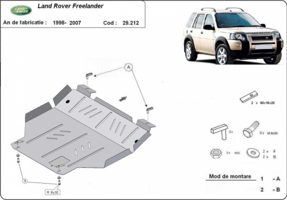 Cache sous moteur et de la boîte de vitesse Land Rover Freelander 1