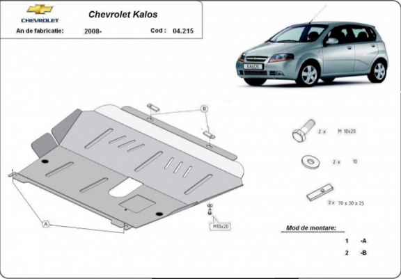 Cache sous moteur et de la boîte de vitesse Chevrolet Kalos