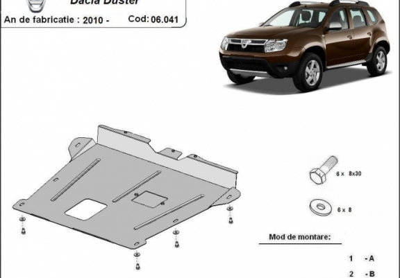Cache sous moteur et de la boîte de vitesse Dacia Duster