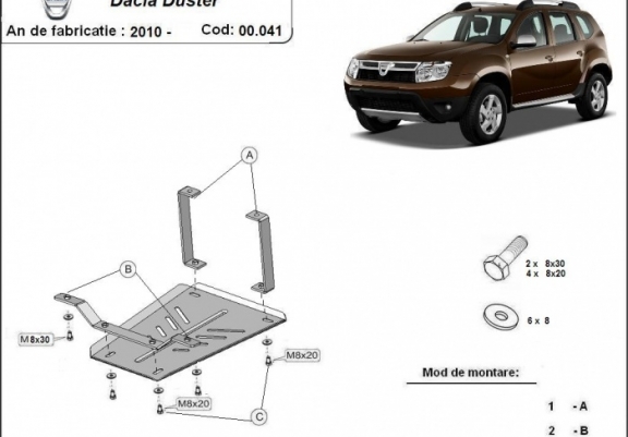 Cache de protection du différentiel Dacia Duster