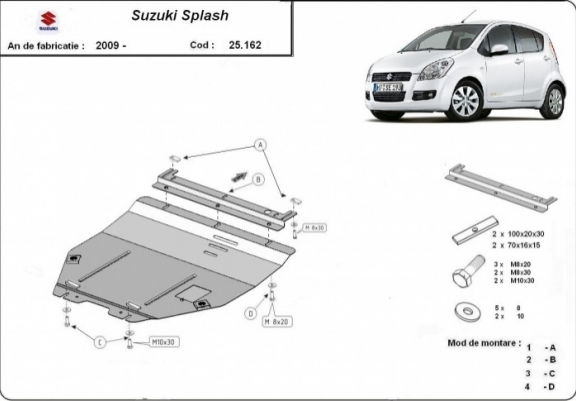 Cache sous moteur et de la boîte de vitesse Suzuki Splash an