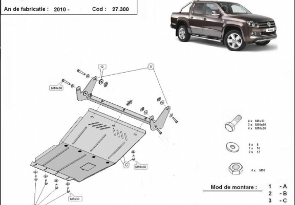 Cache Sous Moteur Volkswagen Amarok