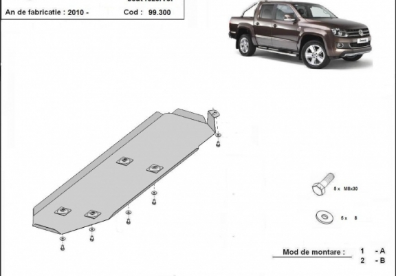 Cache de protection de réservoir Volkswagen Amarok