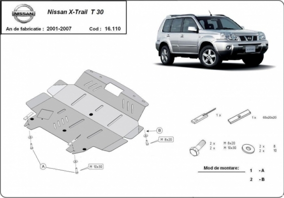 Cache sous moteur et de la boîte de vitesse Nissan X-Trail T30