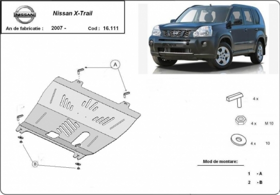 Cache sous moteur et de la boîte de vitesse Nissan X-Trail T31