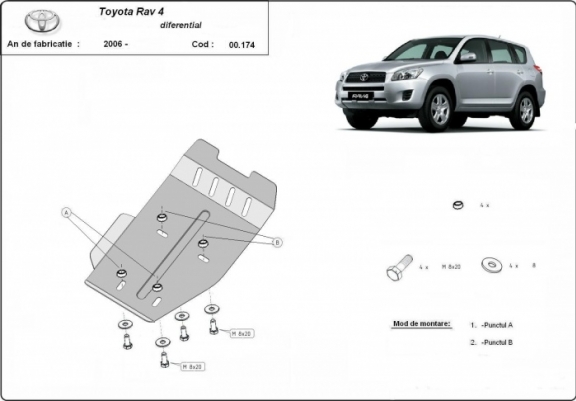 Cache de protection du différentiel Toyota RAV 4