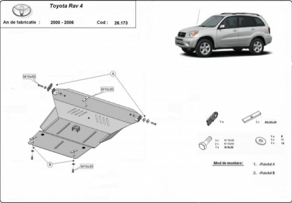 Cache sous moteur et de la boîte de vitesse Toyota Rav4