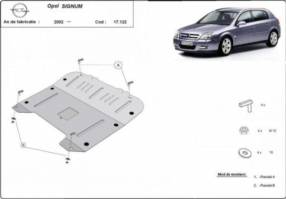 Cache sous moteur et de la boîte de vitesse Opel Signum
