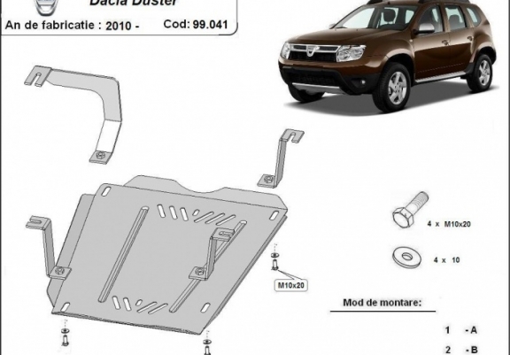 Cache de protection de réservoir Dacia Duster
