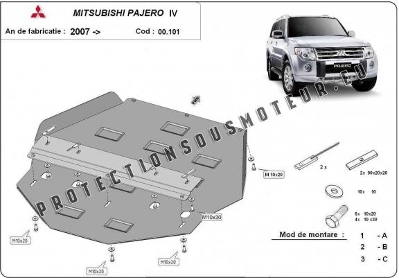 Cache de protection de la boîte de vitesse Mitsubishi Pajero 4 (V80, V90)