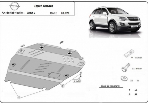 Cache sous moteur et de la boîte de vitesse Opel Antara