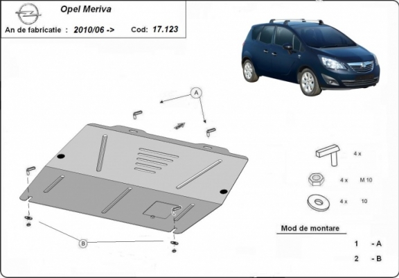 Cache sous moteur et de la boîte de vitesse Opel Meriva B 