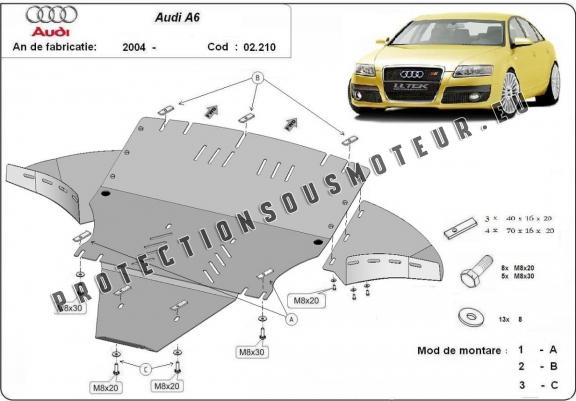 Cache sous moteur et de la boîte de vitesse Audi A6 avec laterale