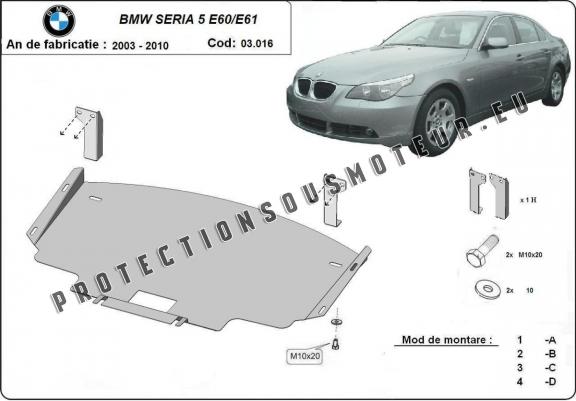 Cache sous moteur et de la radiateur BMW Seria 5  E60/E61 pare-chocs avant de série