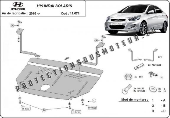 Cache sous moteur et de la boîte de vitesse Hyundai Solaris