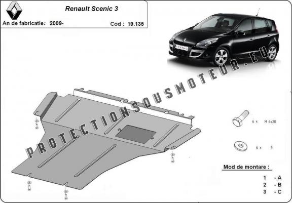 Cache sous moteur et de la boîte de vitesse Renault Scenic 3