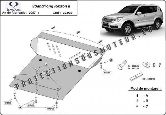 Cache sous moteur et de la radiateur SsangYong Rexton 2