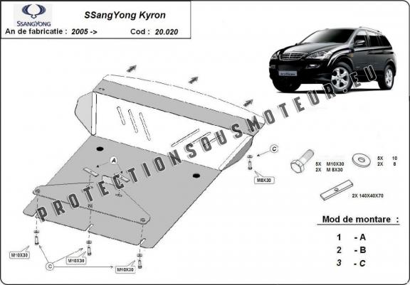 Cache sous moteur et de la radiateur SsangYong Kyron