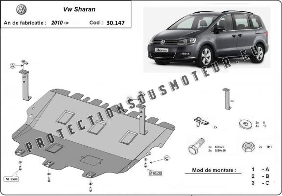 Cache sous moteur et de la boîte de vitesse Volkswagen Sharan