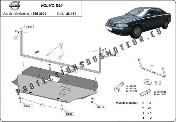Cache sous moteur et de la boîte de vitesse Volvo S40