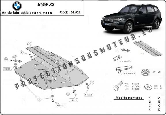 Cache de protection de radiateur BMW X3