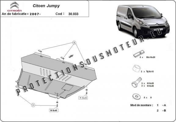 Cache sous moteur et de la boîte de vitesse Citroen Jumpy