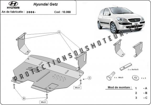 Cache sous moteur et de la boîte de vitesse Hyundai Getz