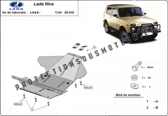 Cache sous moteur et de la boîte de vitesse Lada Niva