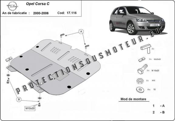 Cache sous moteur et de la boîte de vitesse Opel Corsa C