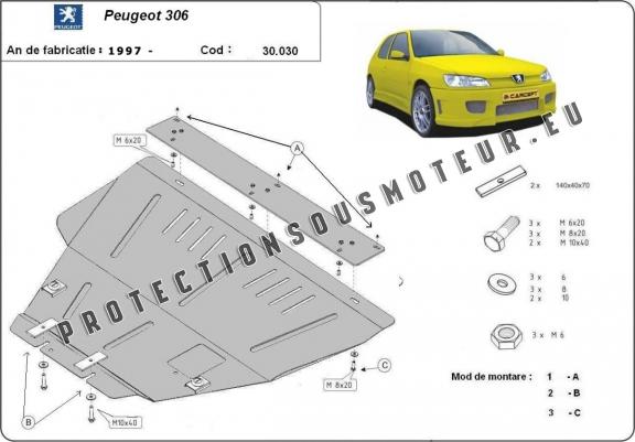 Cache sous moteur et de la boîte de vitesse Peugeot 306