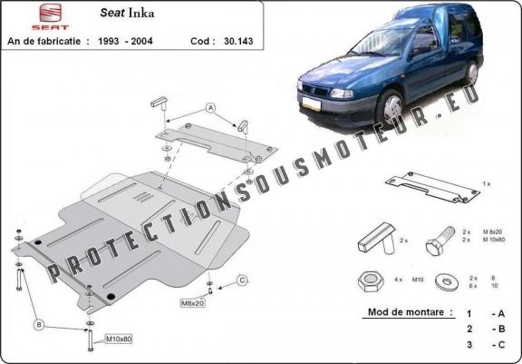 Cache sous moteur et de la boîte de vitesse Seat Inca