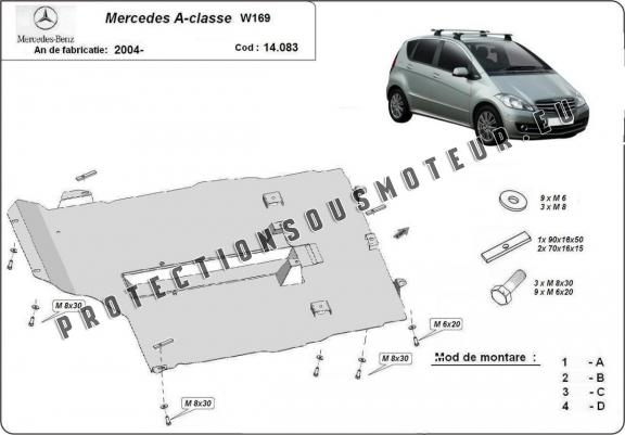 Cache sous moteur et de la boîte de vitesse Mercedes A-Class W169