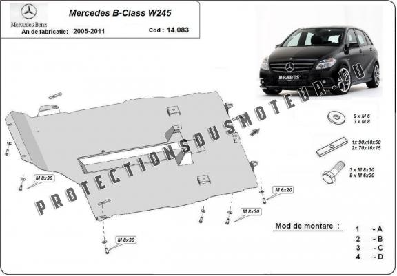 Cache sous moteur et de la boîte de vitesse Mercedes B-Class W245