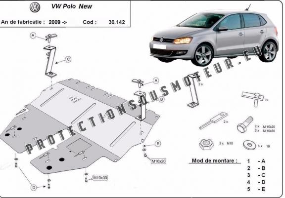 Cache sous moteur et de la boîte de vitesse VW Polo