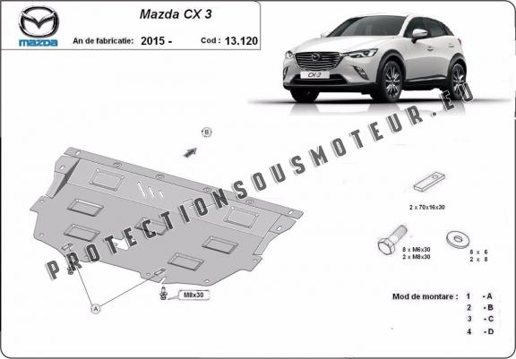 Cache sous moteur et de la boîte de vitesse Mazda CX3