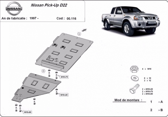 Cache de protection de la boîte de vitesse  Nissan Pick Up