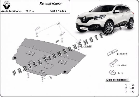 Cache sous moteur et de la boîte de vitesse Renault Kadjar