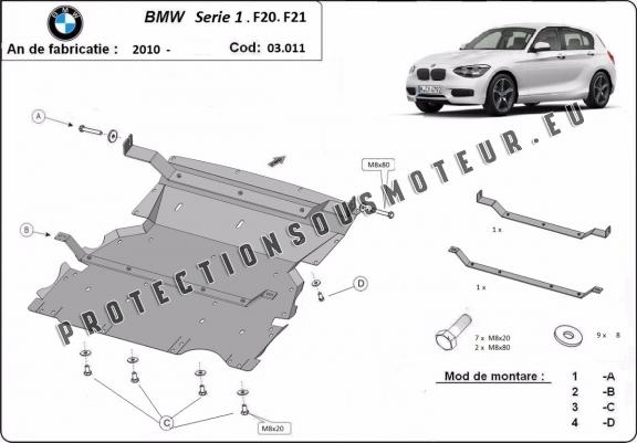 Cache sous moteur et de la radiateur BMW Seria 1  F20/F21
